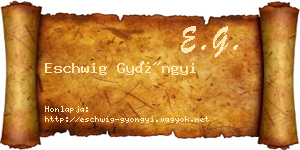 Eschwig Gyöngyi névjegykártya