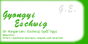 gyongyi eschwig business card